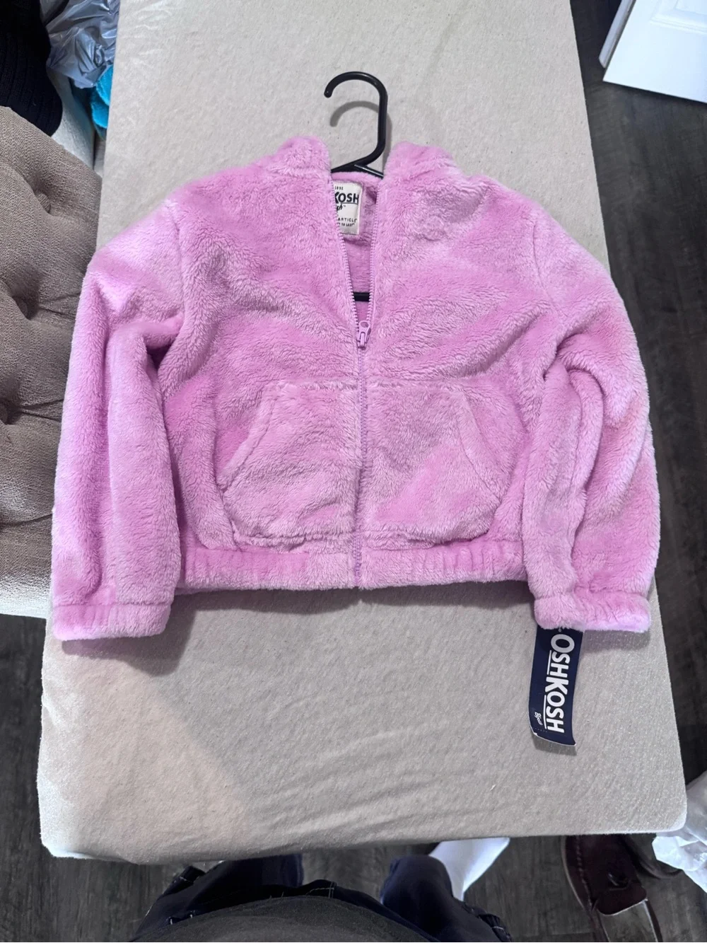 OshKosh B'gosh Pink Plush Hooded Zip Jacket